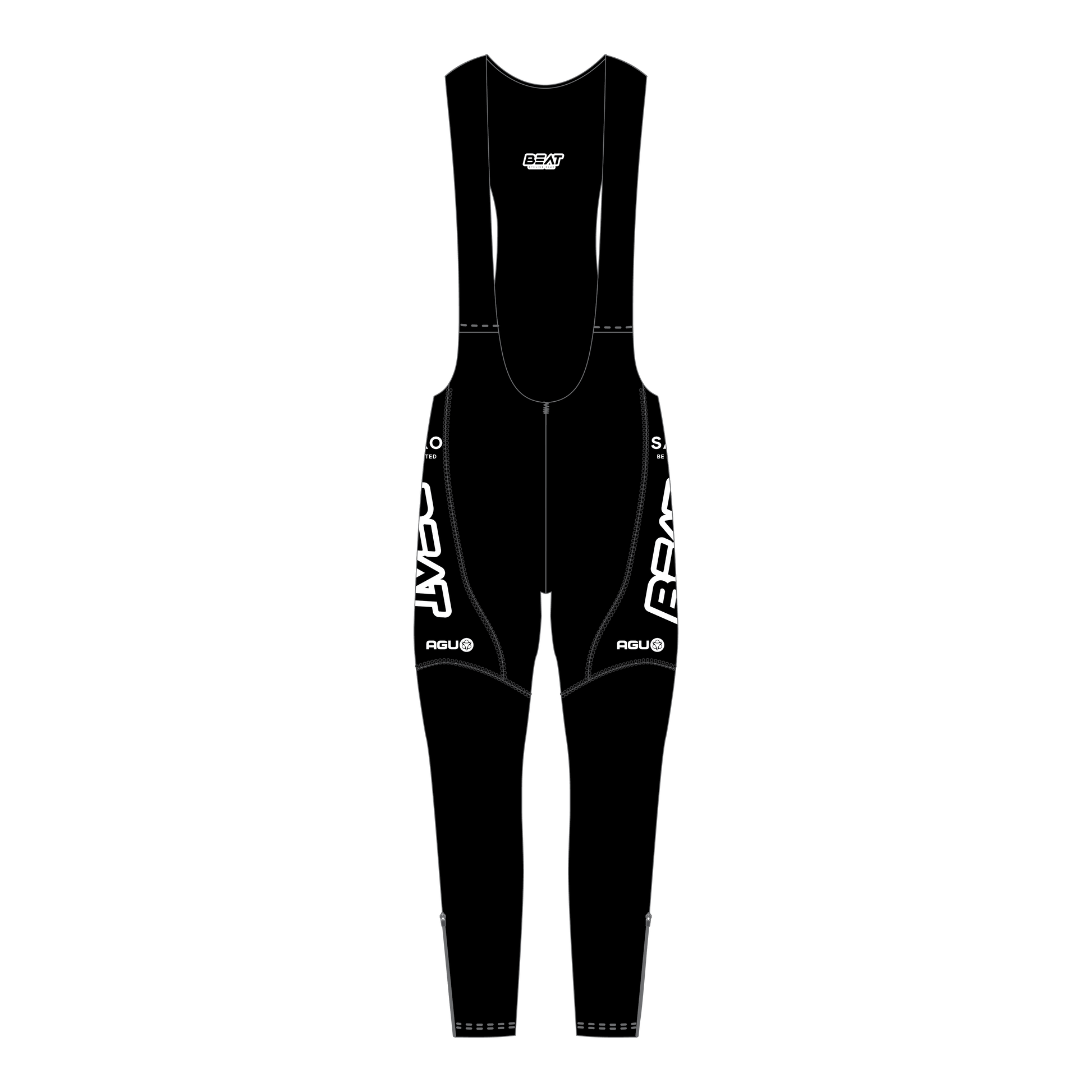 SAXO - Thermal bibtight DWR Zipp black pad - Pro